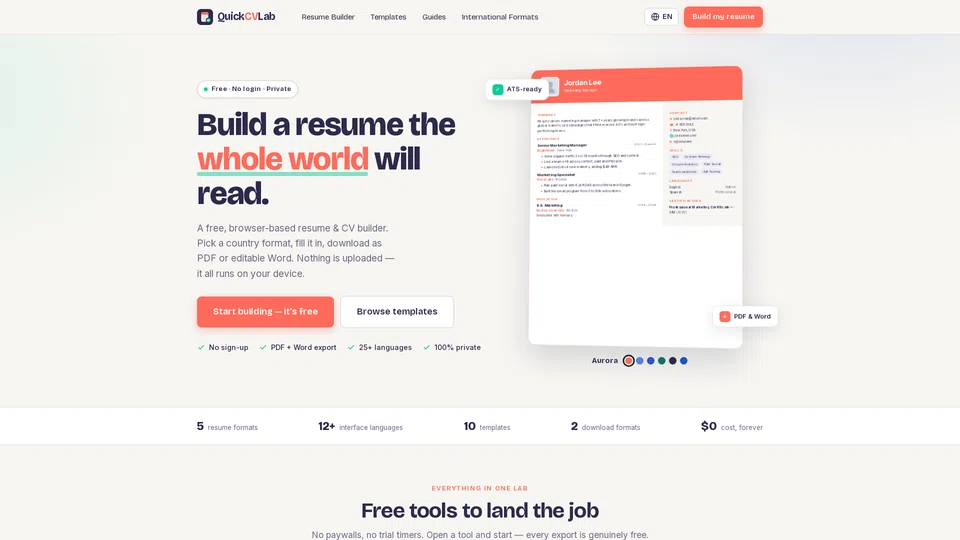 Homepage snapshot at launch