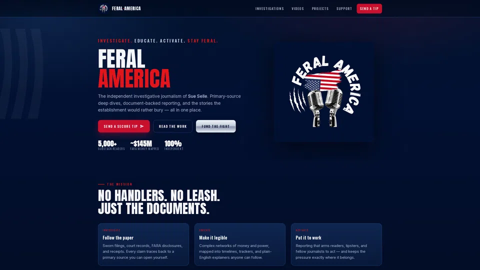 Homepage snapshot at launch