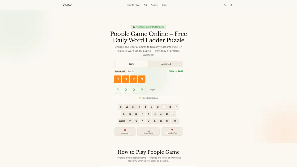 Homepage snapshot at launch