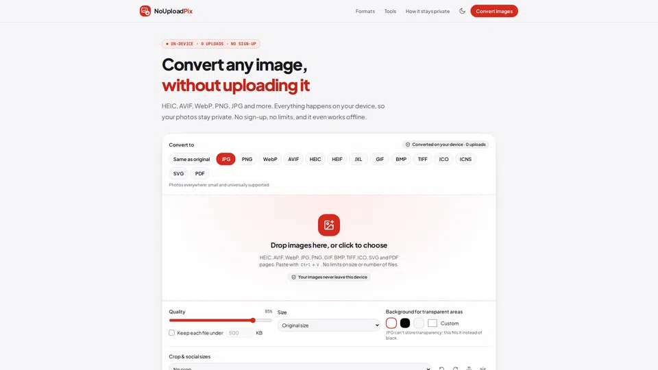 Homepage snapshot at launch