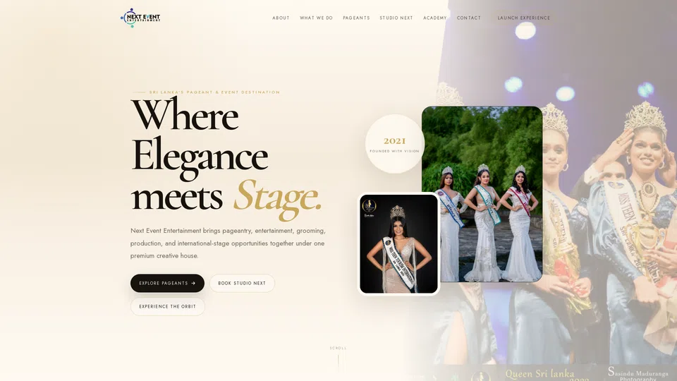 Homepage snapshot at launch