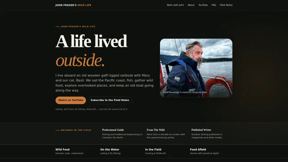 Homepage snapshot at launch