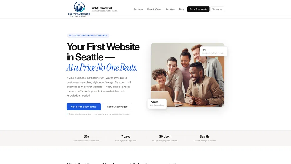 Homepage snapshot at launch