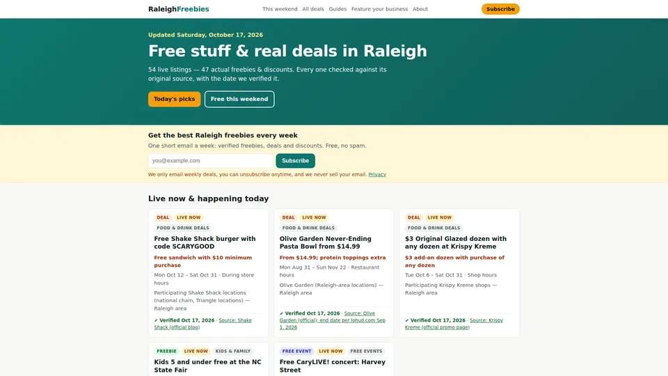 Homepage snapshot at launch