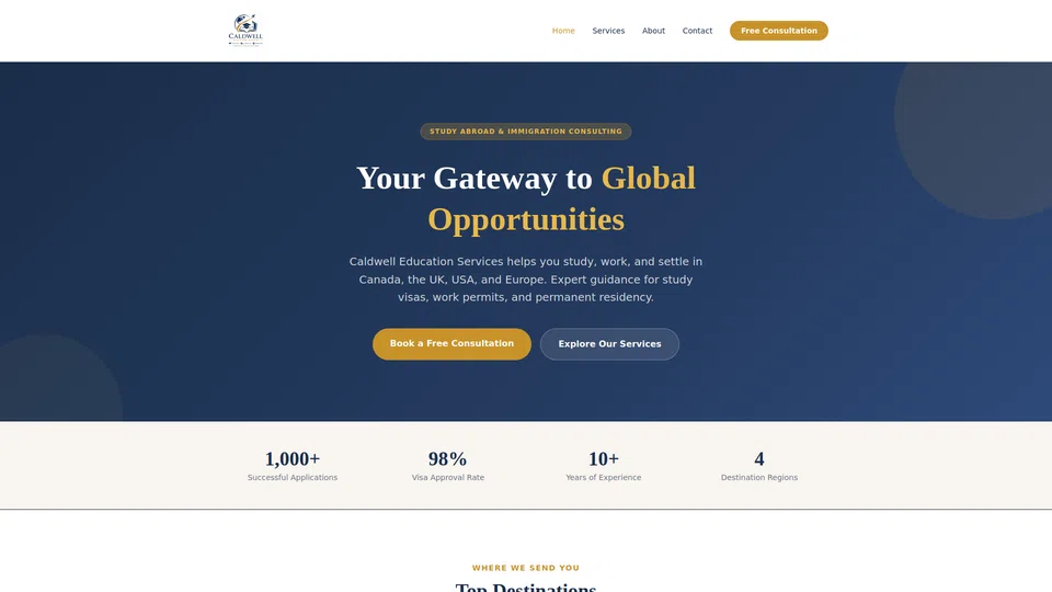Homepage snapshot at launch
