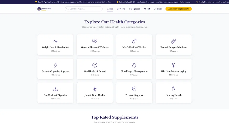 Homepage snapshot at launch