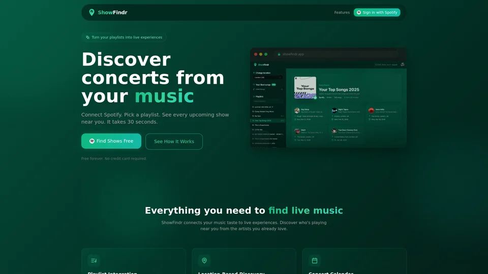 Homepage snapshot at launch