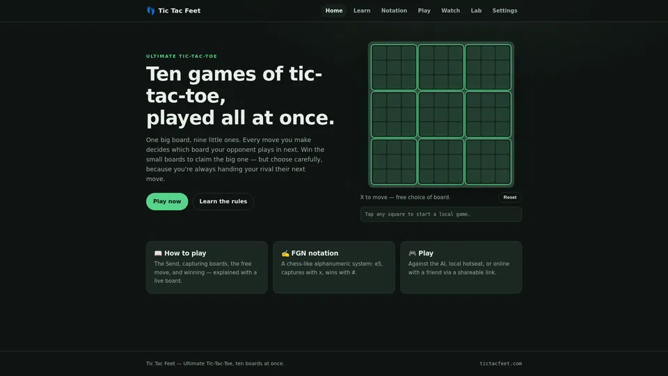 Homepage snapshot at launch