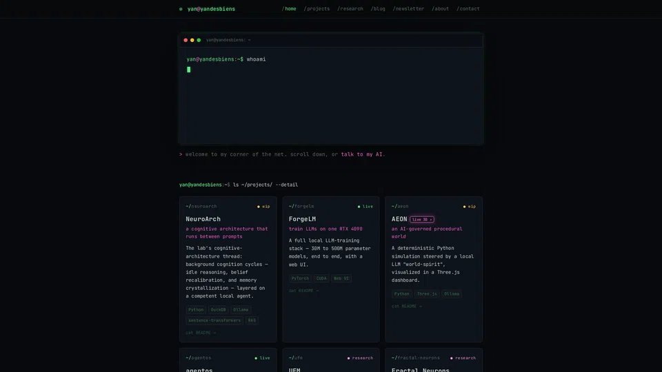 Homepage snapshot at launch