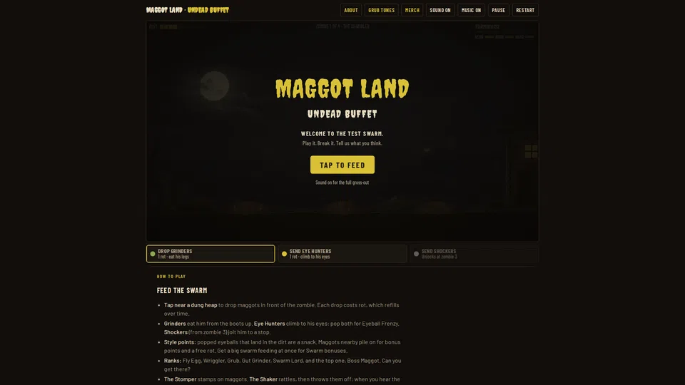 Homepage snapshot at launch
