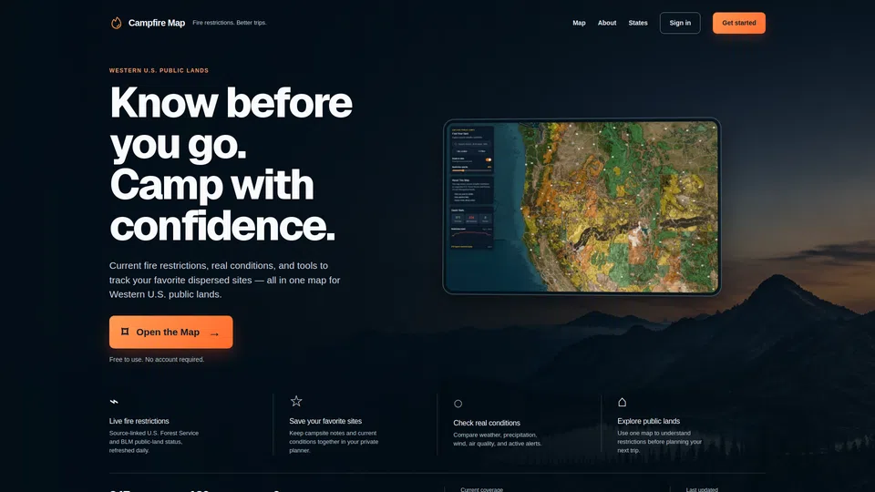 Homepage snapshot at launch