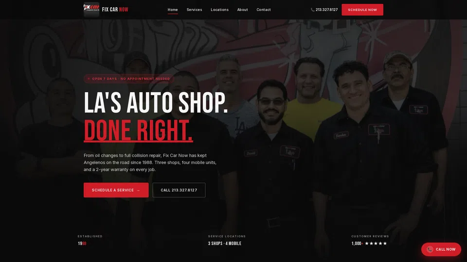 Homepage snapshot at launch