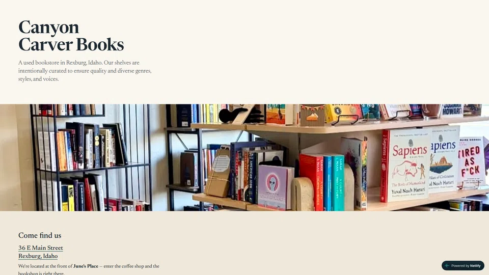 Homepage snapshot at launch