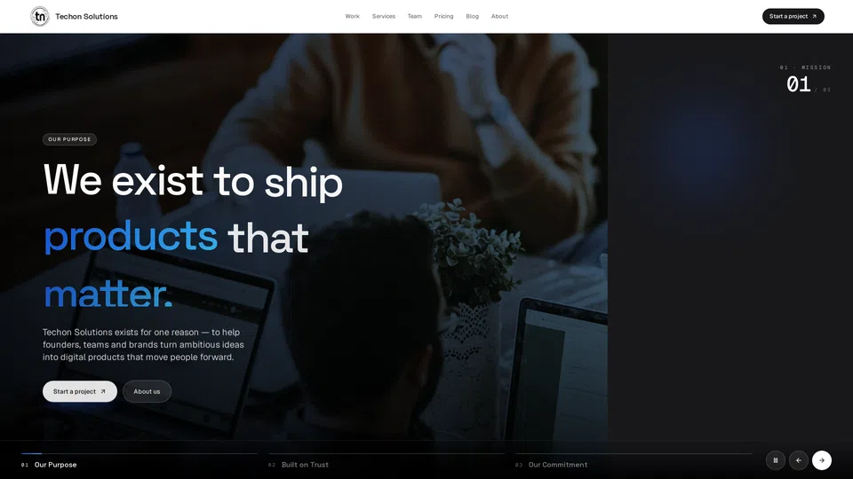 Homepage snapshot at launch