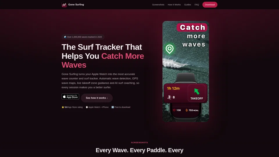Homepage snapshot at launch