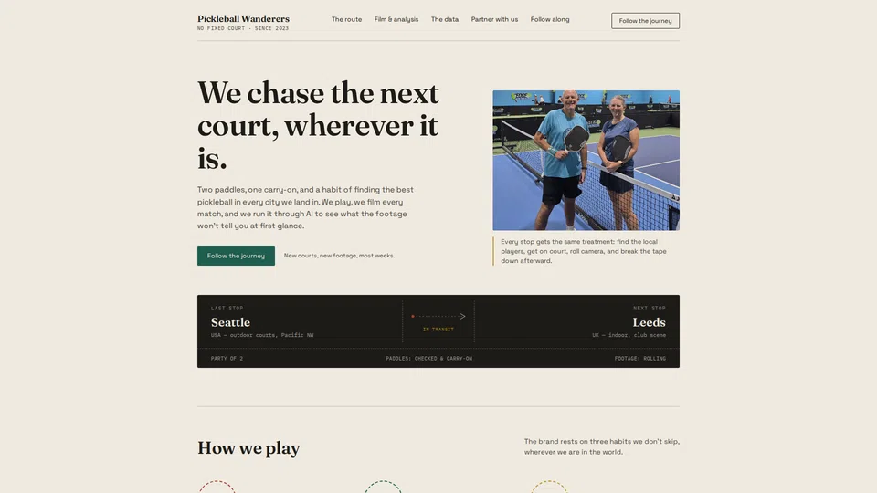 Homepage snapshot at launch