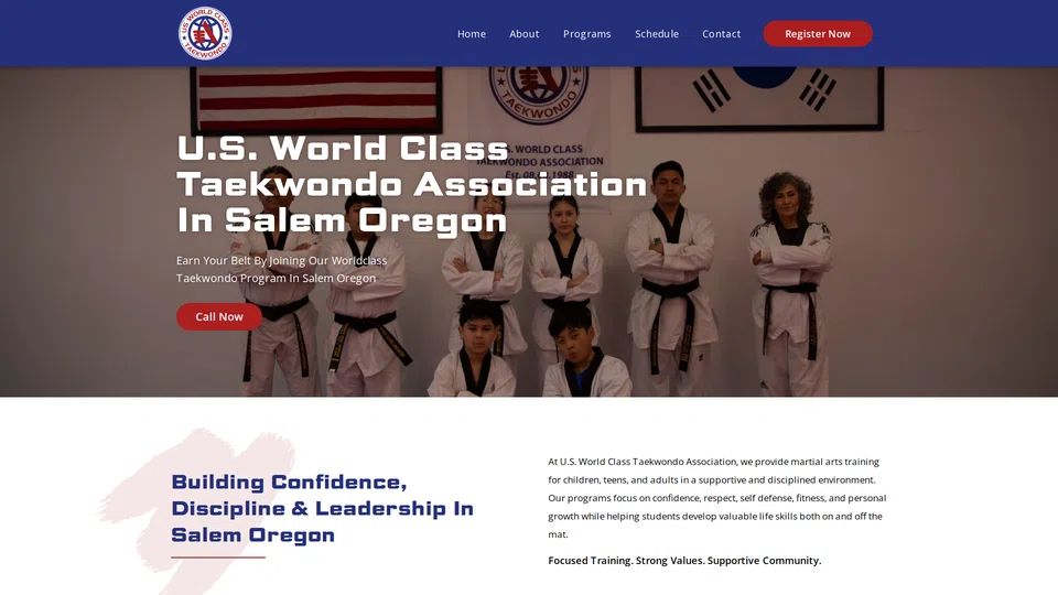 Homepage snapshot at launch