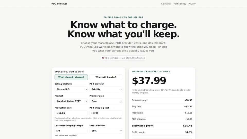 Homepage snapshot at launch