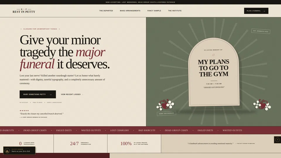 Homepage snapshot at launch