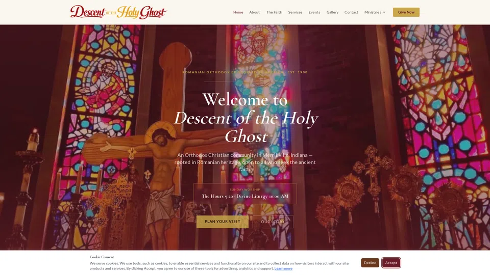 Homepage snapshot at launch