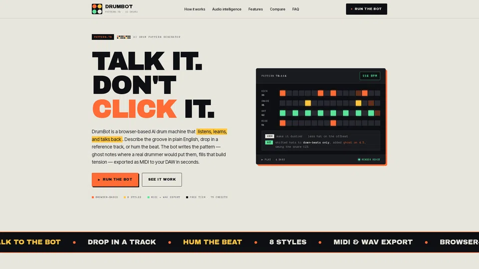 Homepage snapshot at launch