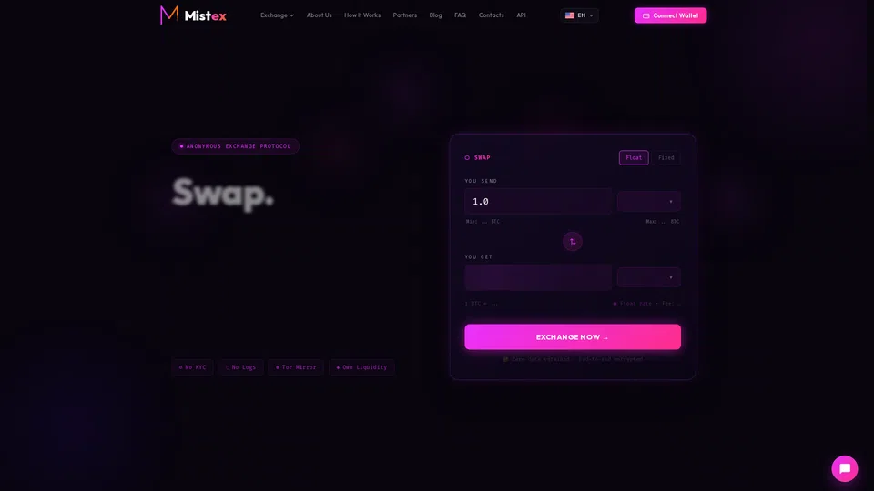 Homepage snapshot at launch