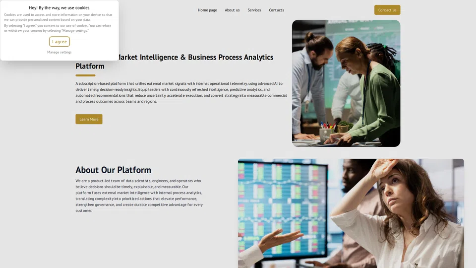 Homepage snapshot at launch
