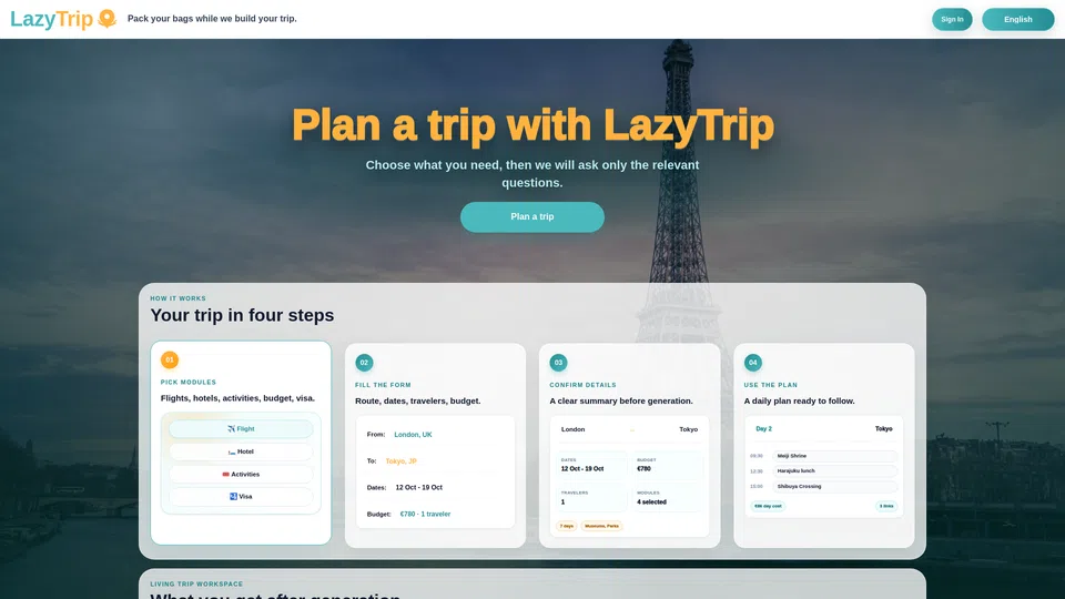 Homepage snapshot at launch
