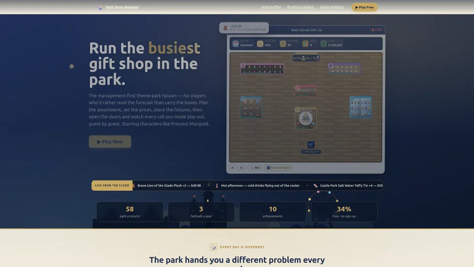 Homepage snapshot at launch
