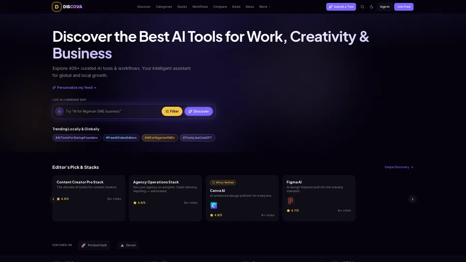 Homepage snapshot at launch