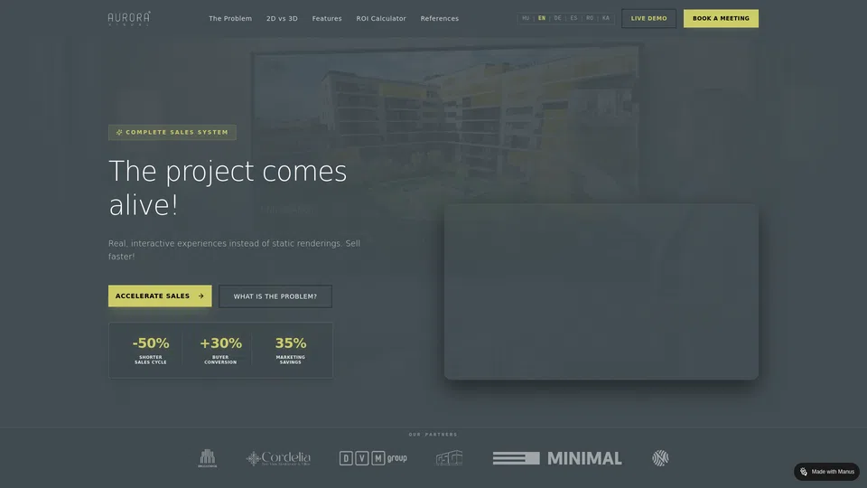 Homepage snapshot at launch