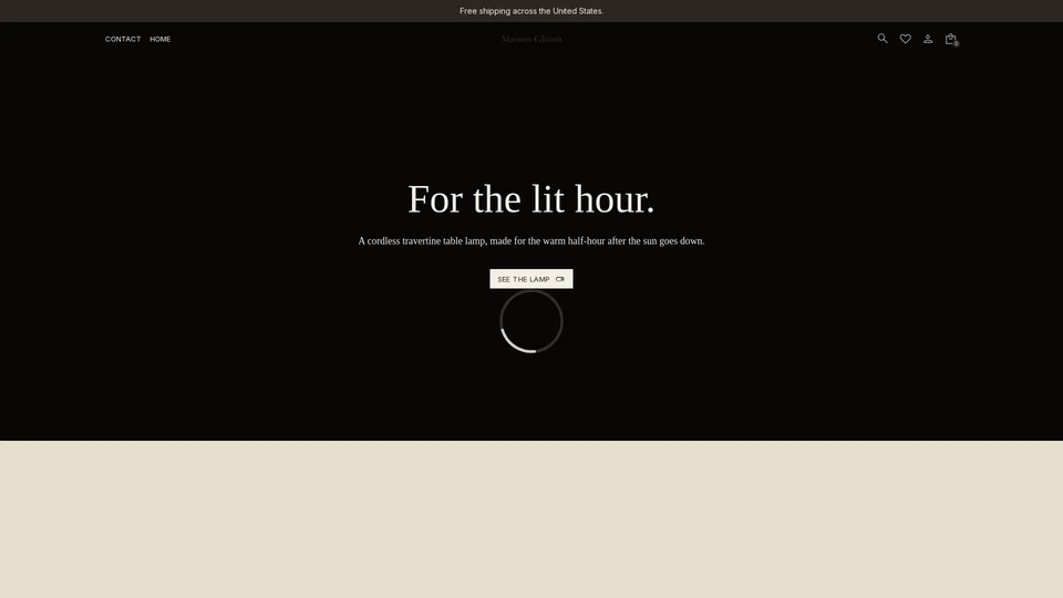 Homepage snapshot at launch