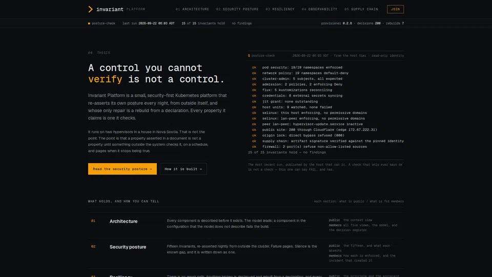 Homepage snapshot at launch
