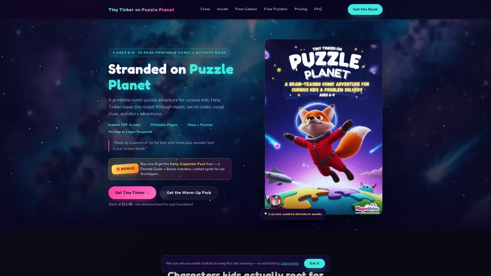 Homepage snapshot at launch