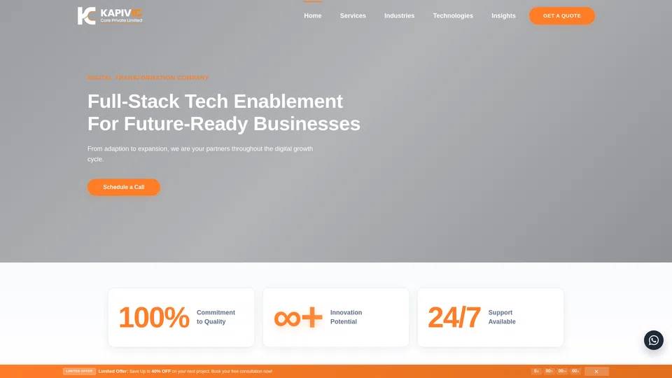 Homepage snapshot at launch