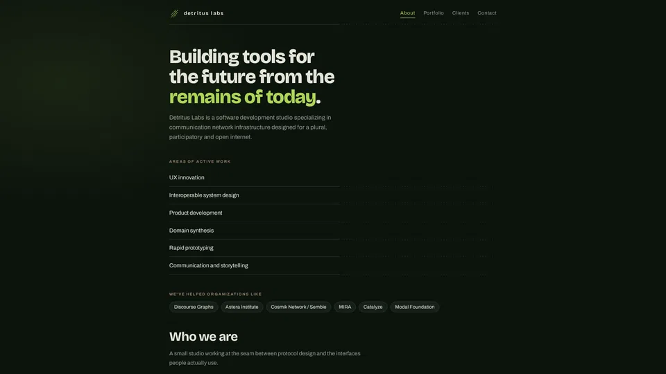 Homepage snapshot at launch