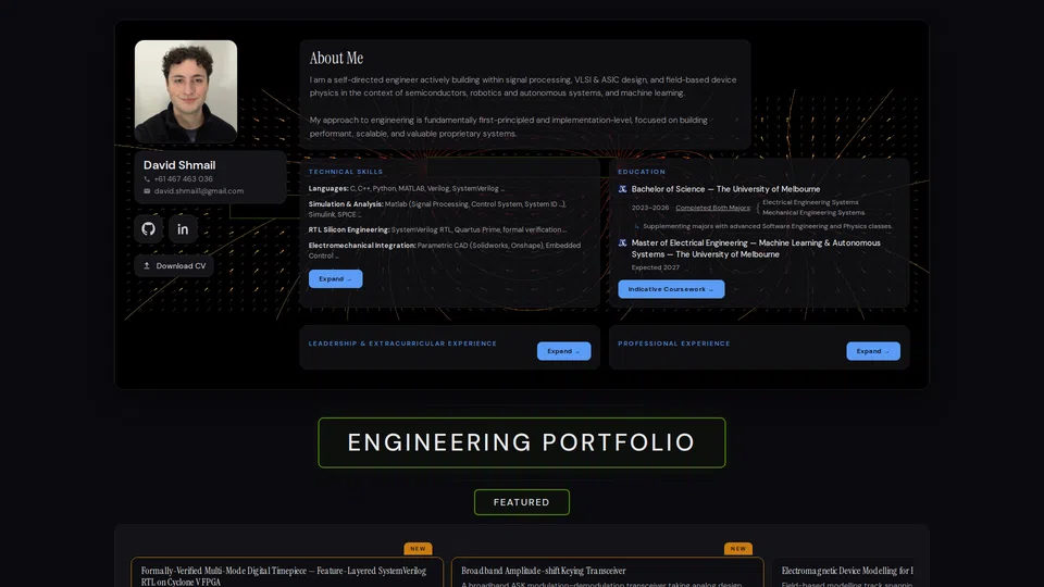 Homepage snapshot at launch