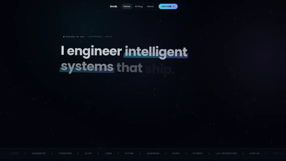 Homepage snapshot at launch