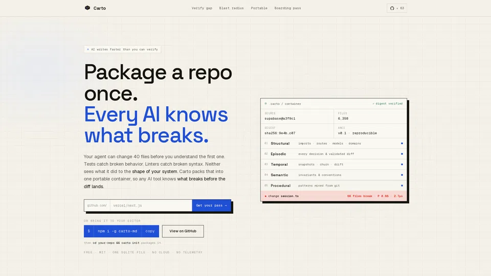 Homepage snapshot at launch