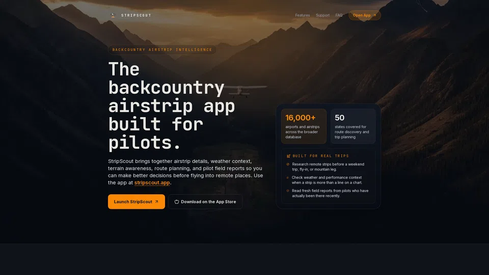 Homepage snapshot at launch