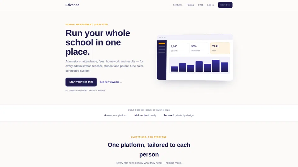 Homepage snapshot at launch
