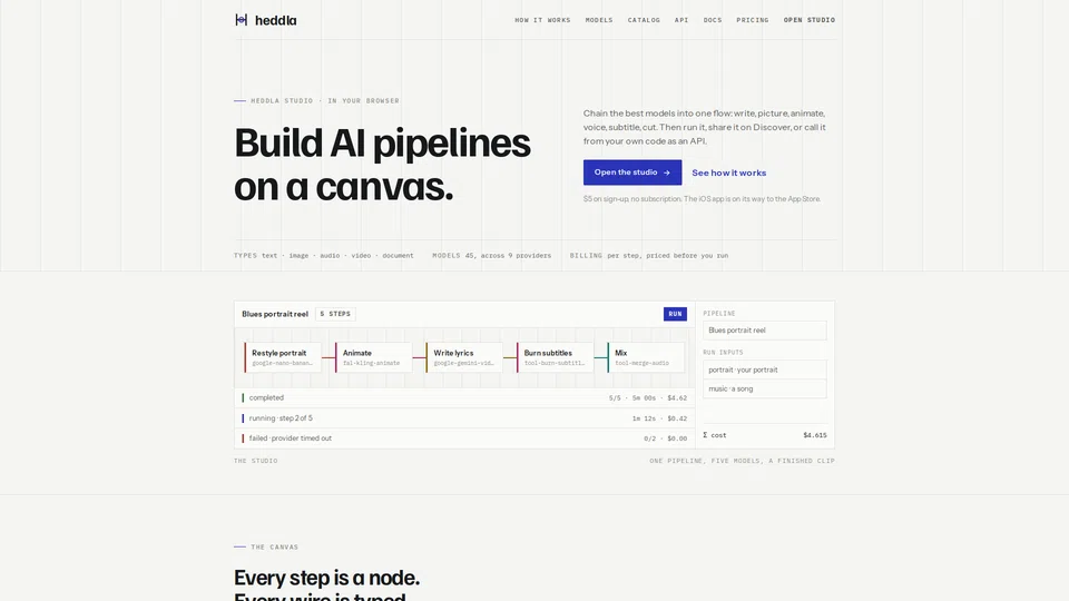 Homepage snapshot at launch
