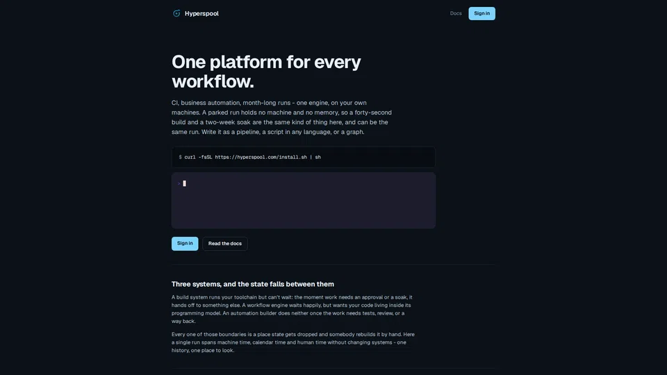 Homepage snapshot at launch