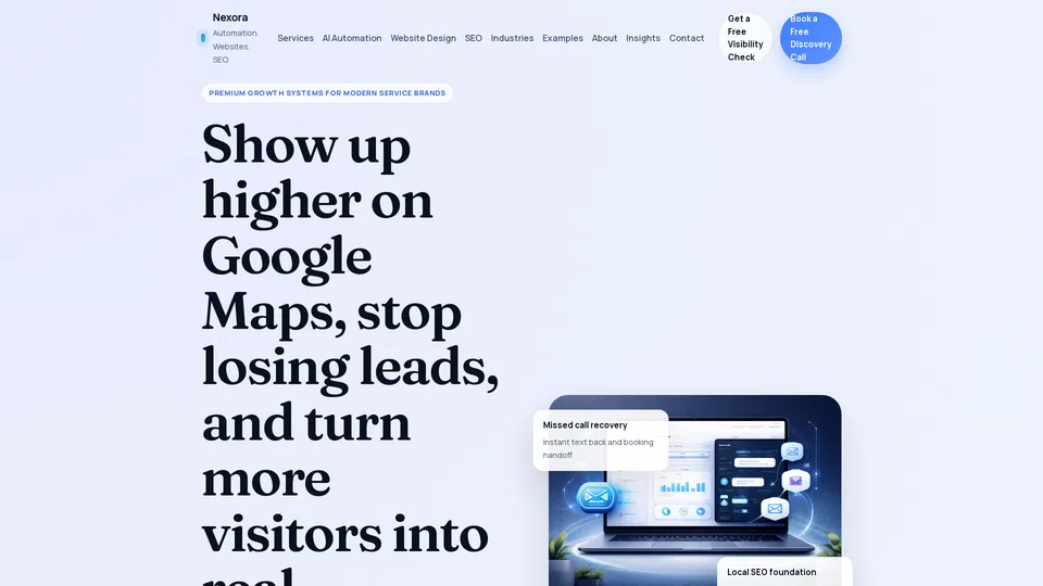 Homepage snapshot at launch