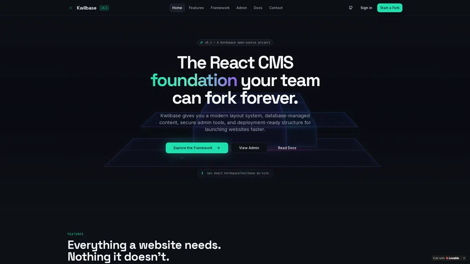 Homepage snapshot at launch