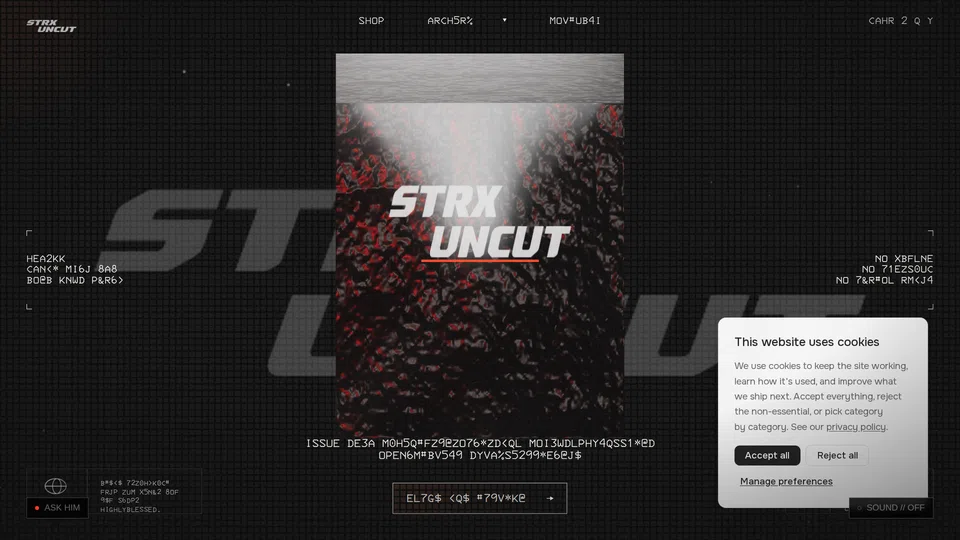 Homepage snapshot at launch