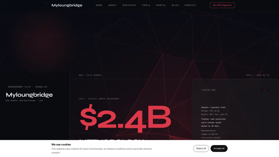 Homepage snapshot at launch