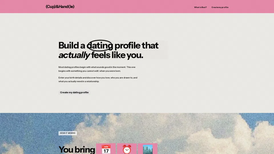Homepage snapshot at launch