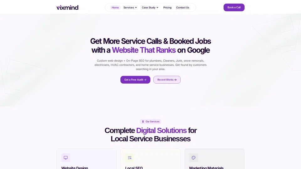 Homepage snapshot at launch
