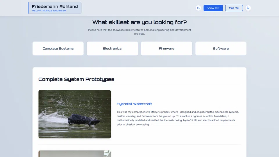 Homepage snapshot at launch